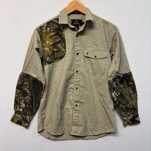 Browning Boy Youth Jeunesse Outdoor Hunting Button Shirt Size Large Camo B378 -2